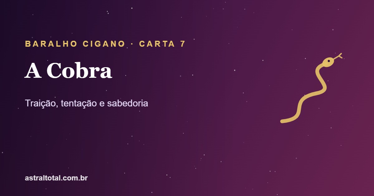 Ilustração da carta A Cobra do Baralho Cigano