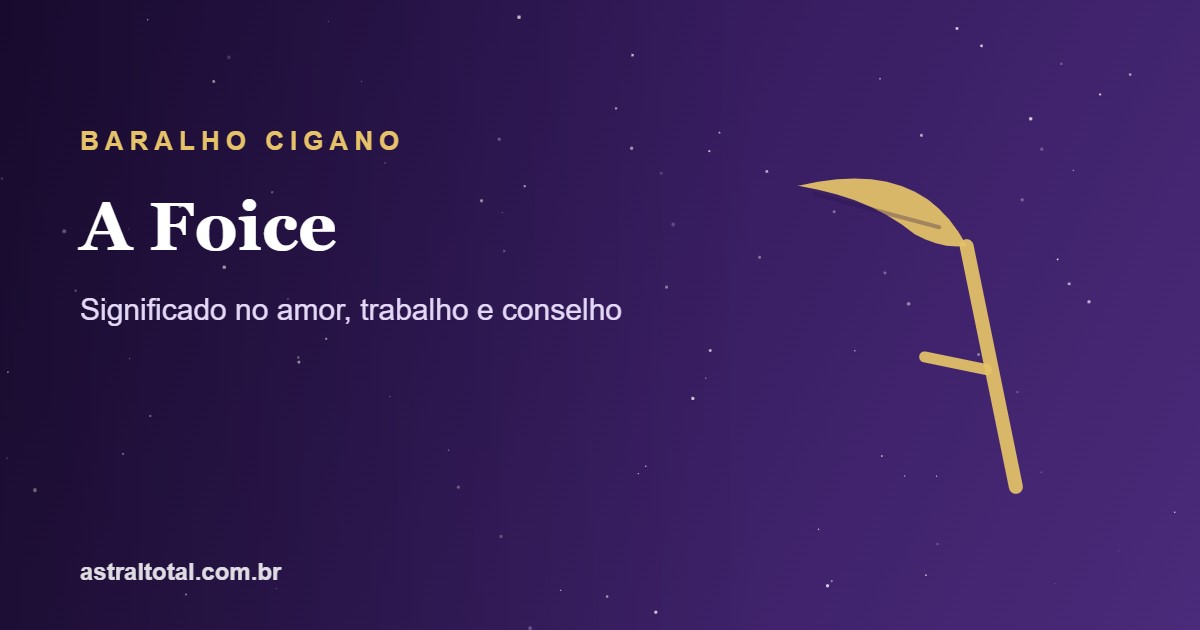 Ilustração da carta A Foice do Baralho Cigano