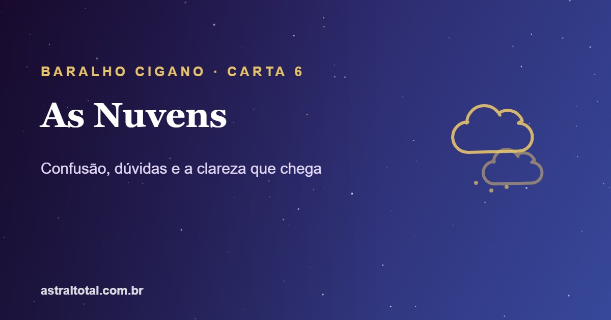 Ilustração da carta As Nuvens do Baralho Cigano